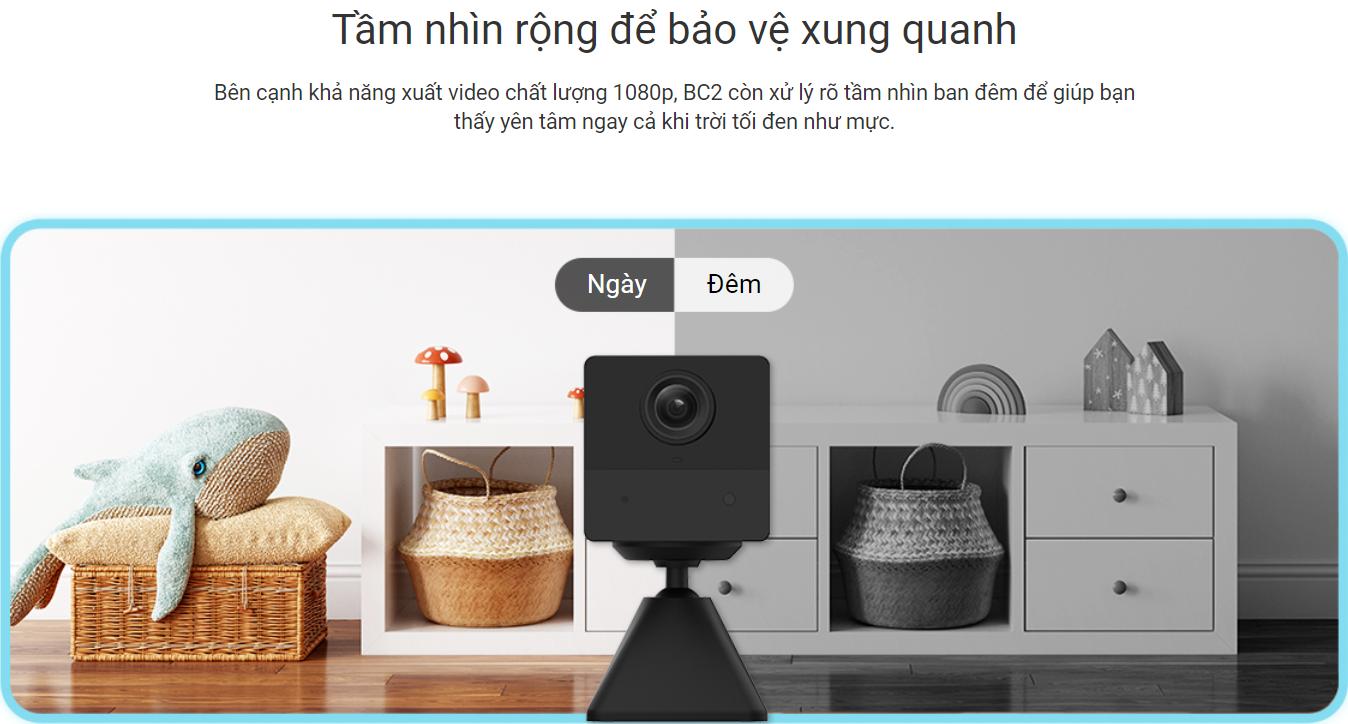 Camera Ezviz BC2 chạy bằng PIN chuyên dụng xem không cần mạng Wifi