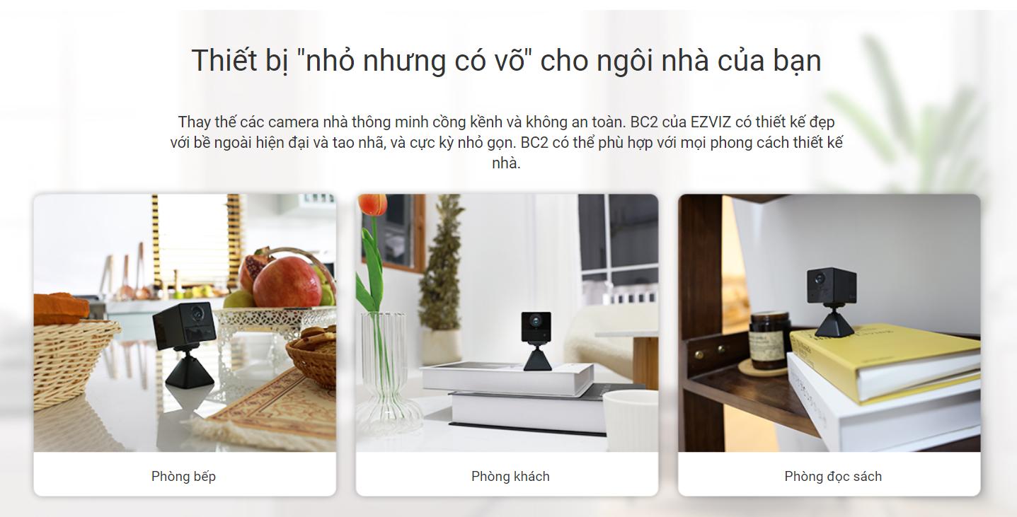 Camera Ezviz BC2 chạy bằng PIN chuyên dụng xem không cần mạng Wifi