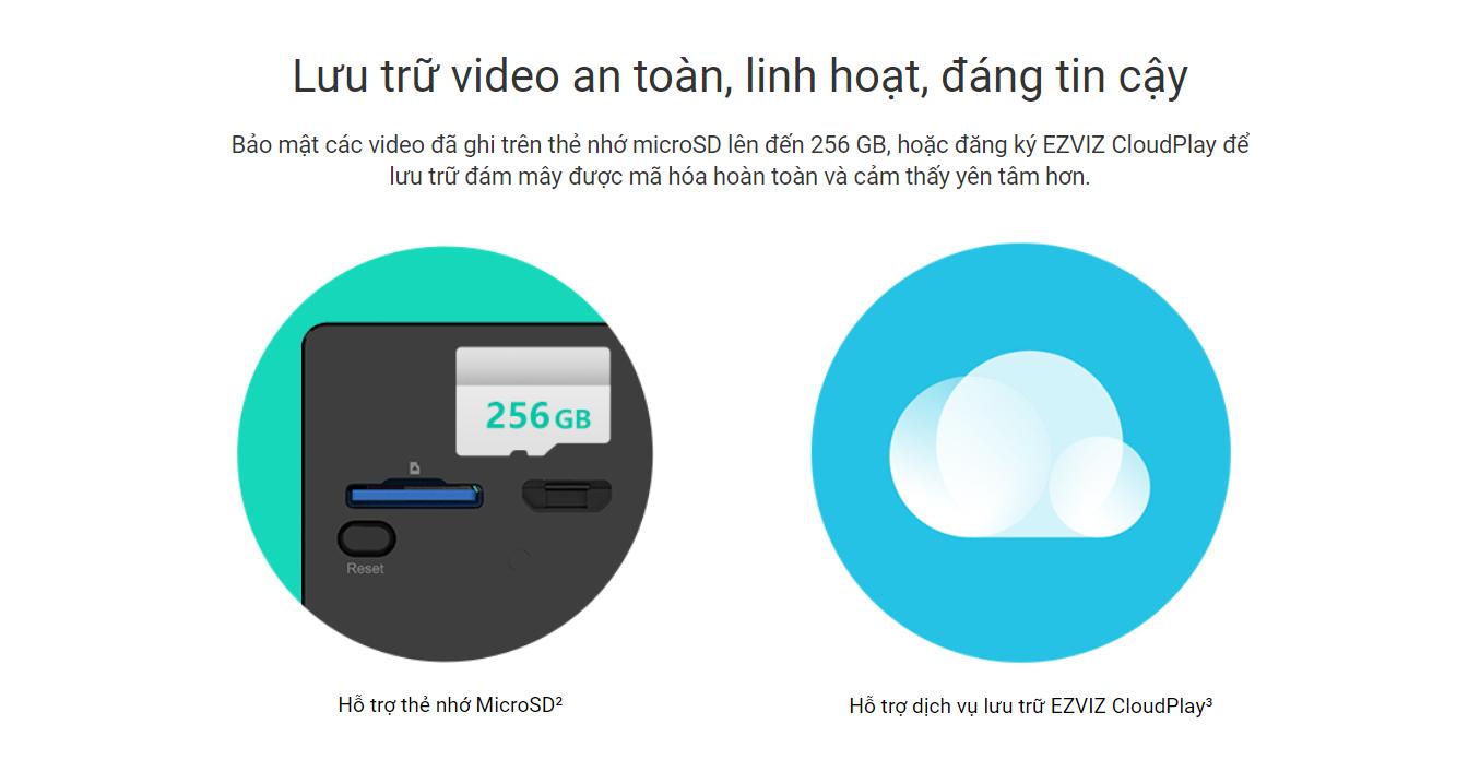 Camera Ezviz BC2 chạy bằng PIN chuyên dụng xem không cần mạng Wifi